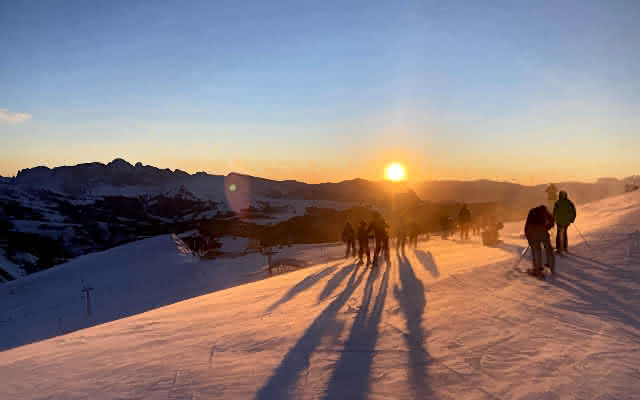 Skipiste Sonnenuntergang